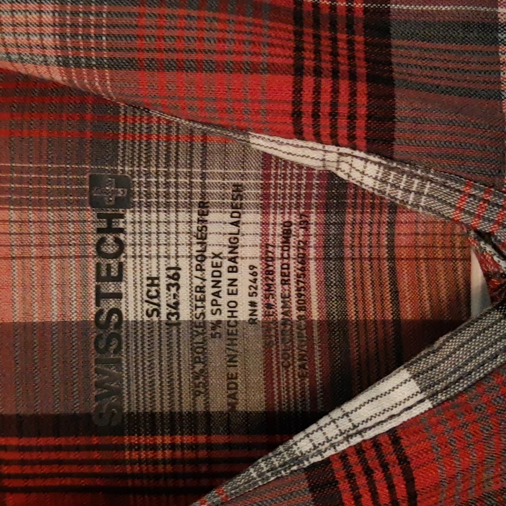 Men's Swiss Tech Button Down Shirts Bundle Plaid Stripes S 34-36 - Picture 5 of 16